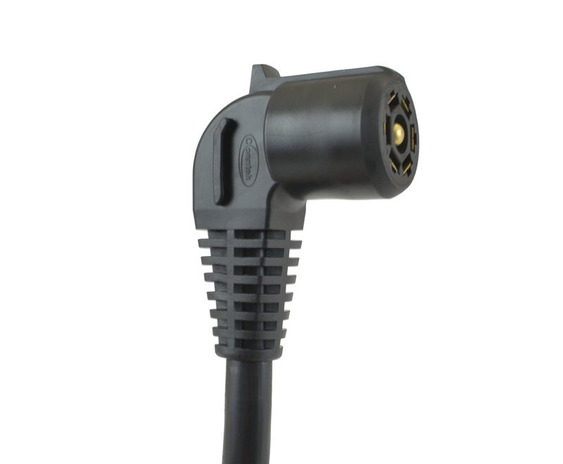 Conntek 11110-024EX 7-Way Travel Trailer Extension Cord with Elbow Plug (2-Feet), Black - Image 2
